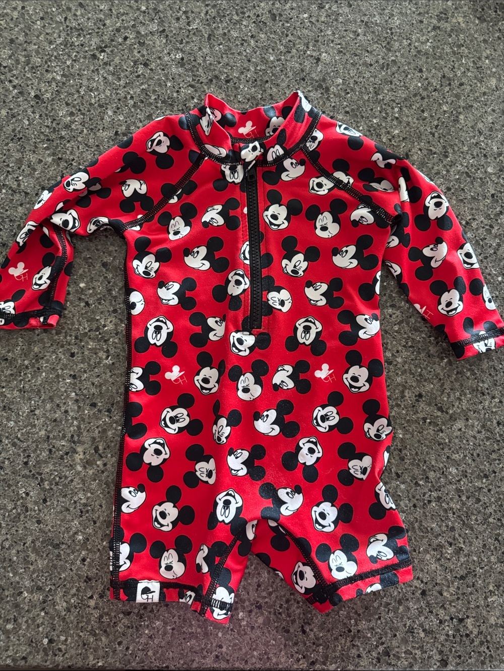 Disney Mickey Mouse Red Kids Rash Guard Swimsuit - George Hats Brand